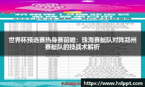 世界杯预选赛热身赛前瞻：珠海赛艇队对阵郑州赛艇队的技战术解析